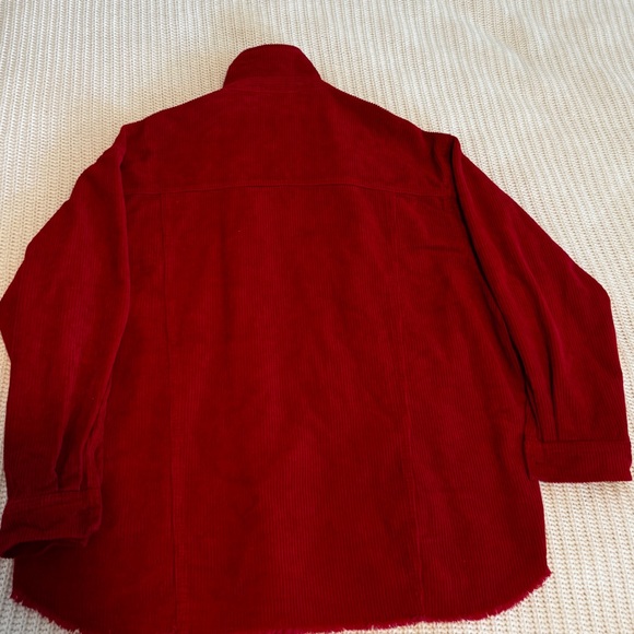 Zara Red Lightweight Shirt Jacket with Collared Neckline - Picture 3 of 3